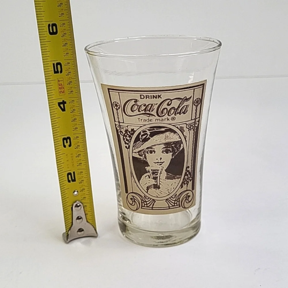 🪷3/$20🪷 EUC Vintage  Coke Coca Cola Flair Glass Victorian Lady 16oz No Cracks